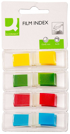 ZAKŁADKI INDEKSUJĄCE FOLIOWE 12X45MM Q-CONNECT MIX KOLORÓW 4X35 SZT