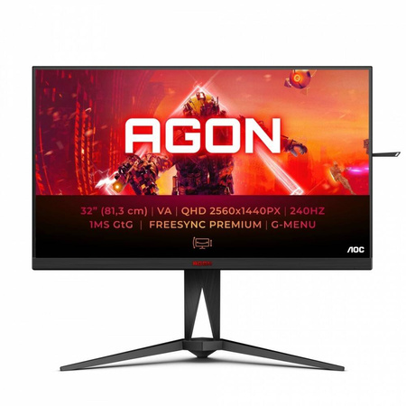 AOC MONITOR 31.5 CALI AG325QZN VA 240HZ HDMIX2 DPX2 PIVOT