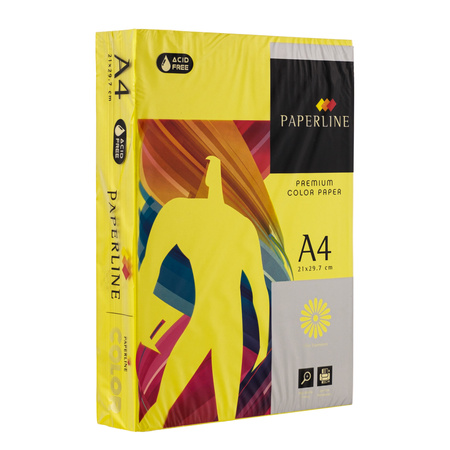 PAPIER KSERO KOLOR A4 PAPERLINE ŻÓŁTY FLUORESCENCYJNY 75G 500 ARK