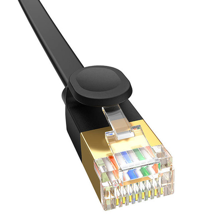PŁASKI KABEL SIECIOWY BASEUS ETHERNET RJ45, GIGABIT, CAT.7, 1 M (CZARNY)