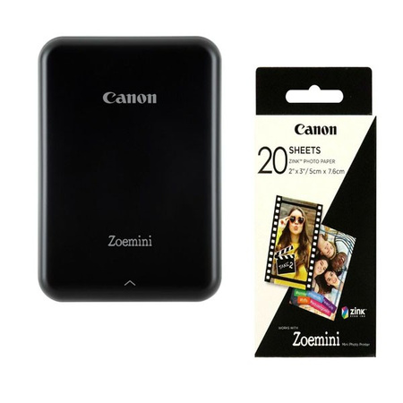 Canon ZINK Photo Paper, ZINK, foto papier, bez marginesu typ połysk, Zero Ink typ 3214C002, biały, 5x7,6cm, 2x3", 20 szt., termo,C