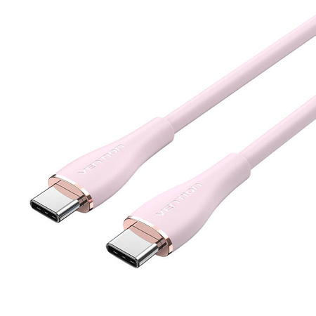 KABEL USB-C 2.0 DO USB-C VENTION TAWPG 1,5M, PDW 100W, RÓŻOWY SILIKONOWY