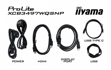 IIYAMA MONITOR 34 CALI XCB3497WQSNP-B1 VA,UWQHD,1500R,USB-CDOCK,KVM,95W, 2XHDMI, 1XDP, RJ45,2X5W,21:9 /5Y/