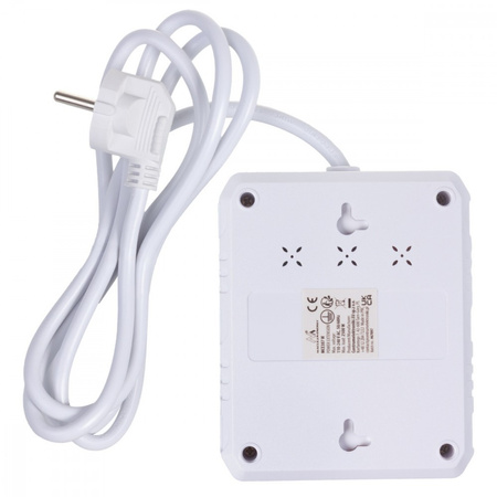 MACLEAN LISTWA ZASILAJĄCA 2 GNIAZDA MCE387 W 3XUSB, 110-240V AC 50/60HZ, 2.1A MAX 2500W, 1.5M, BIAŁA