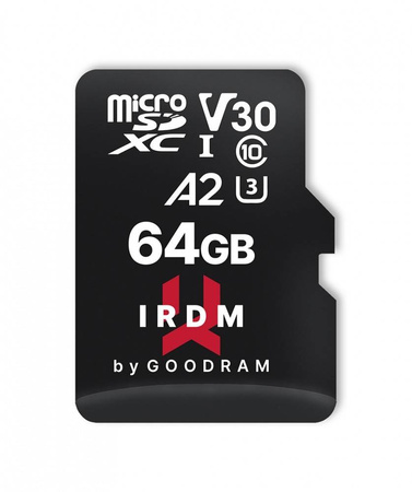 GOODRAM KARTA PAMIĘCI MICROSD IRDM 64GB UHS-I U3 A2 + ADAPTER
