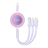 Kabel BASEUS Bright Mirror 3 USB-A-micro USB/Lightning/USB-C 1.1m (fioletowy)