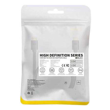 KABEL HDMI DO HDMI BASEUS HIGH DEFINITION 0.5M, 8K (CZARNY)