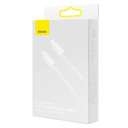 KABEL USB-C DO USB-C BASEUS DYNAMIC, 100W, 1M (BIAŁY)