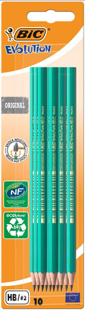 OŁÓWEK OSTRZONY BEZDRZEWNY BIC EVOLUTION ORIGINAL 650 HB 8902742 HB BLISTER 10SZT