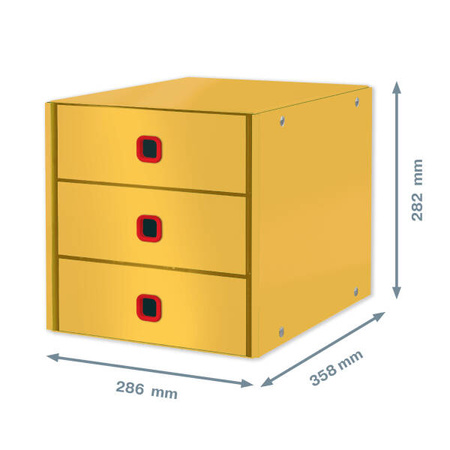 POJEMNIK Z SZUFLADAMI 286X358X282MM LEITZ CLICK & STORE COSY 53680019 CIEPŁY ŻÓŁTY 3 SZUFLADY