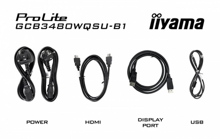 IIYAMA MONITOR 34 CALE GCB34801WQSU-B1 VA,UWQHD,180HZ,0.4MS,1500R(CURVED), 2XHDMI,2XDP,2XUSB 3.2,2X3W,HDR400,HAS(110MM),VESA(100X100MM)