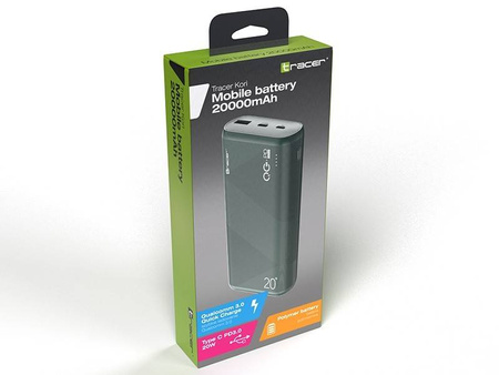 TRACER POWERBANK KORI 20000MAH QC3.0-PD20W GR ZIELONY