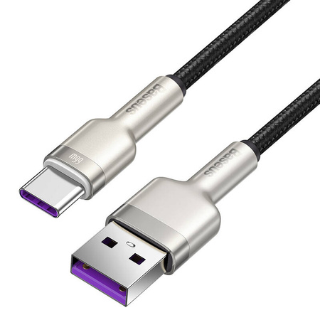 KABEL USB DO USB-C BASEUS CAFULE, 66W, 0.25M (CZARNY)