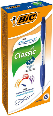 Długopis automatyczny z gumowym uchwytem BIC ATLANTIS 8871311 niebieski