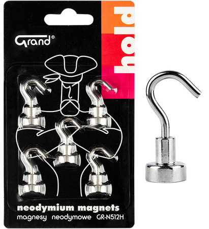 MAGNESY 12MM GRAND GR-N512H NEODYMOWE Z HACZYKIEM 130-1966 5SZT