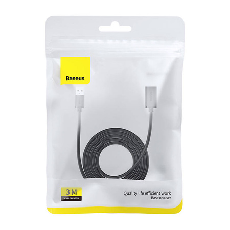 PRZEDŁUZACZ BASEUS USB 3.0 MĘSKI DO ŻEŃSKI, AIRJOY SERIES, 3M (CZARNY)