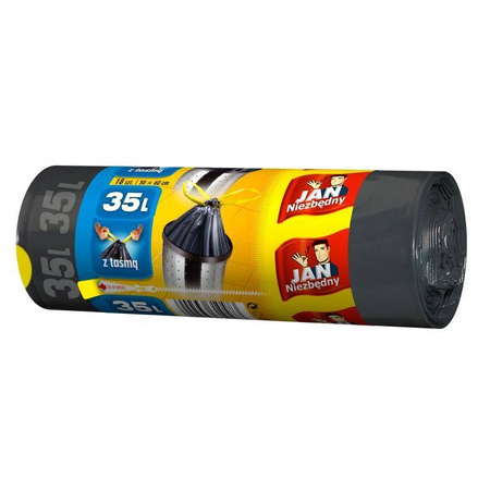 WORKI HDPE Z TAŚMĄ JAN NIEZBĘDNY 8571025060 CZARNE 35L 18 SZT