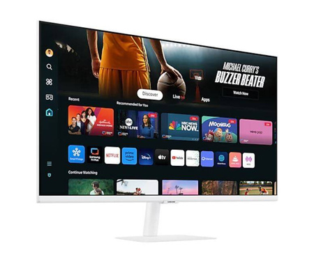 SAMSUNG MONITOR 32 CALE SMART M70D VA 3840X2160 UHD 16:9 2XHDMI 3XUSB 2.0 1XUSB-C (65W) 4MS 60HZ WIFI/BT GŁOŚNIKI PŁASKI BIAŁY 2YD2D