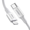 Kabel USB-C do Lightning UGREEN US171, 3A, 0.25m (biały)