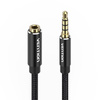 KABEL AUDIO TRRS 3,5MM MĘSKI DO 3,5MM ŻEŃSKI VENTION BHCBI 3M CZARNY