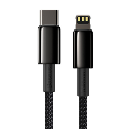Kabel USB-C do Lightning Baseus Tungsten Gold, 20W, 5A, PD, 1m (czarny)