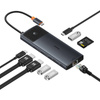 ADAPTER HUB 10W1 BASEUS USB-C - 2XHDMI, 3XUSB-A, USB-C, RJ45, SD/TF, PD (CZARNY)