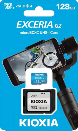 KIOXIA KARTA MICROSD 128GB GEN2 UHS-I U3 V30 ADAPTER EXCERIA