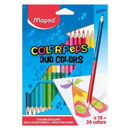 KREDKI MAPED COLORPEPS DUO DWUSTRONNE 18 SZT = 36 KOLORÓW