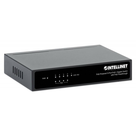 INTELLINET SWITCH GIGABIT 5XPOE PASSTHROUGH ZASILANY POE LUB AC,68W
