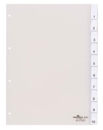 PRZEKŁADKI 10 CZĘŚCI A4 DURABLE 682119 PRZEZROCZYSTE PLASTIKOWE