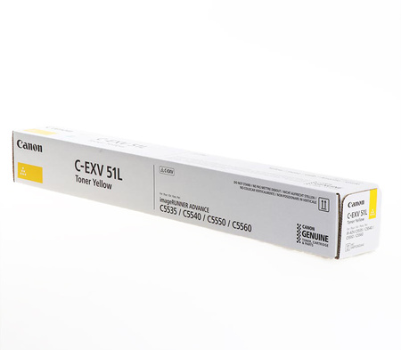 TONER ORYGINALNY CANON C-EXV51L Y 0487C002 ŻÓŁTY 26000 STRON