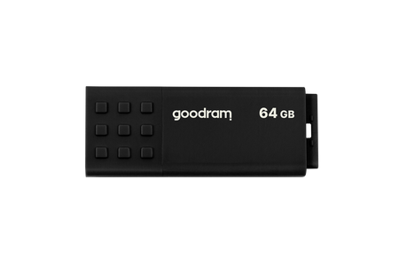 GOODRAM USB FLASH DISK, USB 3.0, 64GB, UME3, CZARNY, UME3-0640K0R11, USB A, Z OSŁONĄ
