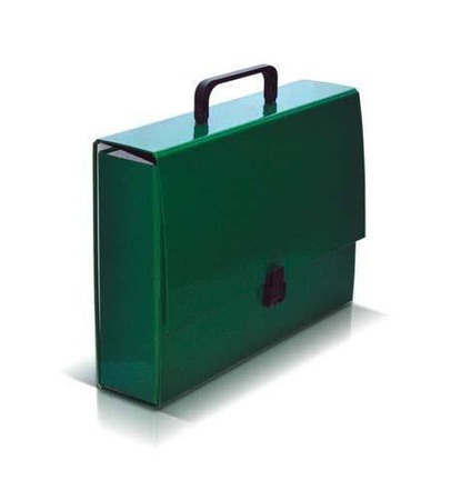 Teczka z rączką A4 VAUPE CLASSIC 305/06 zielona tektura powlekana PP 2mm 80mm