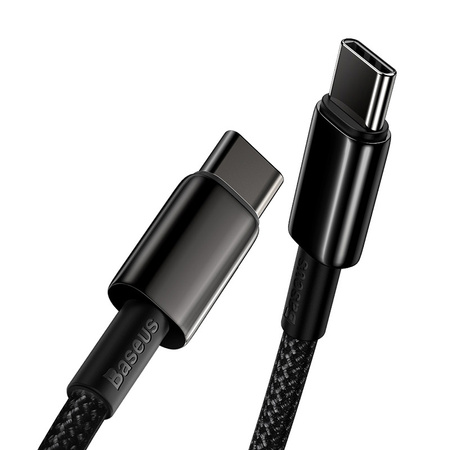 Kabel USB-C do USB-C Baseus Tungsten Gold, 100W, 1m (czarny)