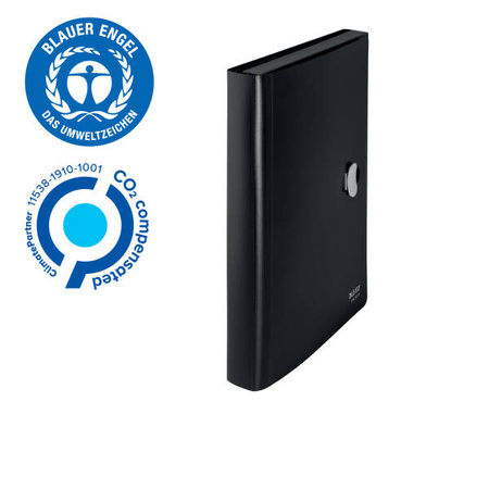 TECZKA HARMONIJKOWA A4 LEITZ RECYCLE 46240095 CZARNY PP 5 PRZEGRÓDEK