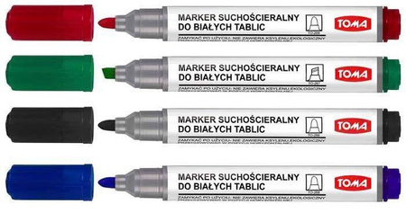 Marker suchościeralny TOMA 266 TO-266/4 mix*4 okrągła końcówka 4szt