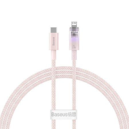 KABEL SZYBKO ŁADUJĄCY BASEUS USB-C DO LIGHTNING EXPLORER SERIES 1M, 20W (RÓŻOWY)