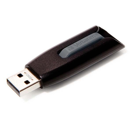 VERBATIM USB FLASH DISK, USB 3.0, 128GB, V3, STORE N GO, CZARNY, 49189, USB A, Z WYSUWANYM ZŁĄCZEM
