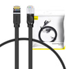 PŁASKI KABEL SIECIOWY BASEUS HIGH SPEED, ETHERNET RJ45, GIGABIT, CAT.6, 1M (CZARNY)
