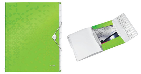 TECZKA SEGREGUJĄCA A4 LEITZ WOW 46340054 ZIELONA PP 12 PRZEGRÓDEK