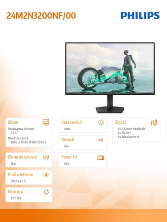 Philips Monitor 24M2N3200NF IPS 23.8 cala 144Hz HDMI DP