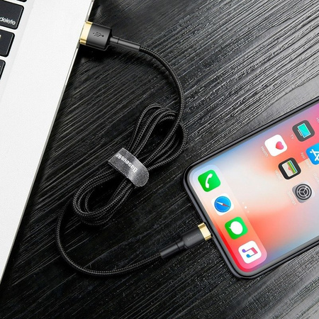 Kabel USB Lightning  Baseus Cafule 2A 3m (złoto-czarny)