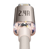 KABEL USB DO IP BASEUS CRYSTAL SHINE, 2.4A, 1.2M (RÓŻOWY)