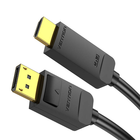 KABEL DISPLAYPORT 1.2 DO HDMI 1.4 VENTION HAGBI 3M, 4K 30HZ (CZARNY)
