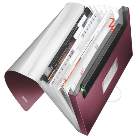 TECZKA SEGREGUJĄCA A4 LEITZ STYLE 39570028 RUBINOWA CZERWIEŃ 6 PRZEGRÓDEK