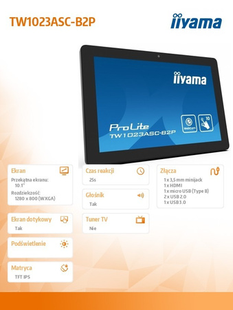 IIYAMA MONITOR 10 CALI TW1023ASC-B2 10P.DOT.IPS,ANDROID,WIFI