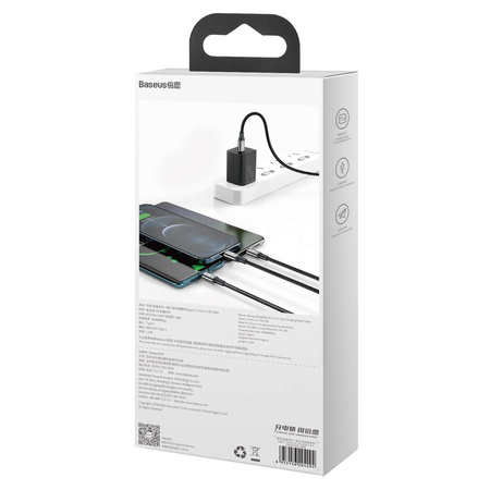 Kabel BASEUS Rapid Series USB-A-micro USB/Lightning/USB-C 1.5m (czarny)