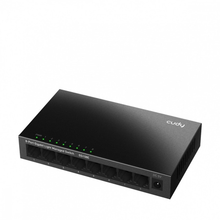 CUDY PRZEŁĄCZNIK GS108E GIGABIT LIGHT MANAGED SWITCH   8-PORT GIGABIT LIGHT MANAGED SWITCH, 8 10/100/1000M RJ45 PORTS, DESKTOP METAL POWER S