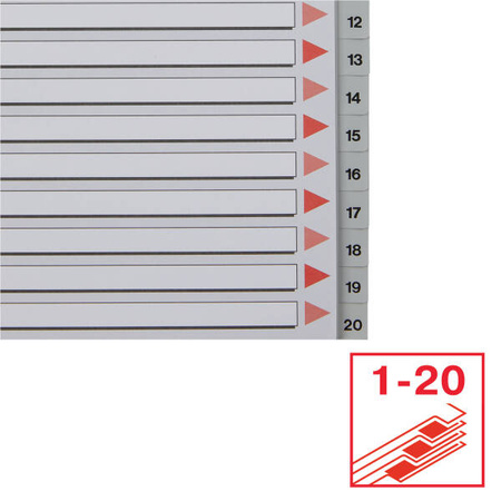 PRZEKŁADKI 1-20 A4 ESSELTE 100107 SZARY PP