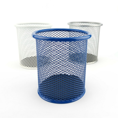 PRZYBORNIK NA DŁUGOPISY ?91X98MM D.RECT GRANATOWY METALOWA SIATKA